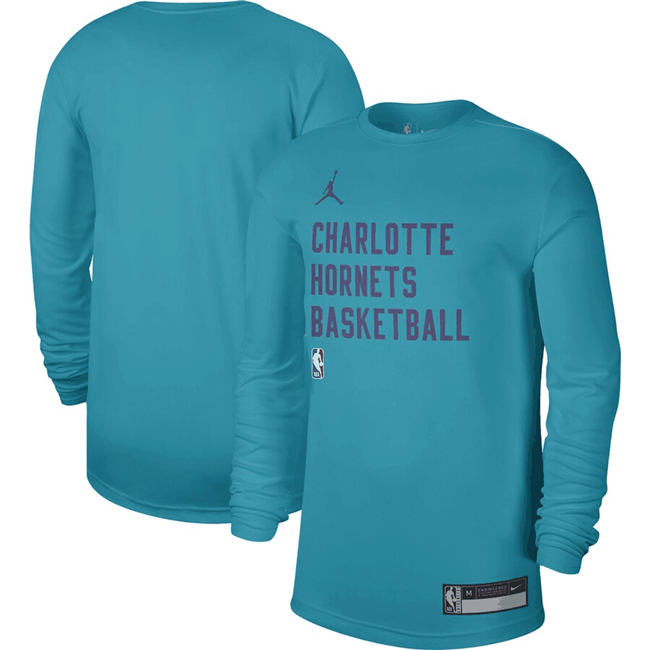 Men's Charlotte Hornets Teal 2023/24 Legend On-Court Practice Long Sleeve T-Shirt